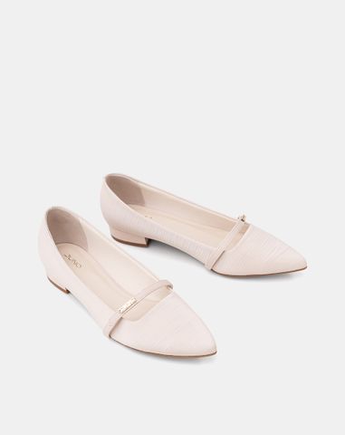  Giày Búp Bê Phối Quai Ngang Khóa Logo 