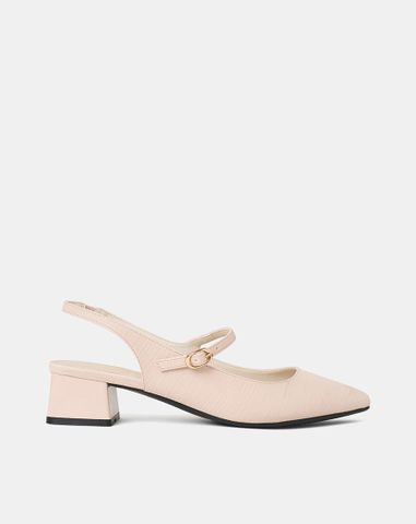  Giày Cao Gót Slingback Gót Vuông Có Khoá 