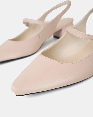  Giày Cao Gót Slingback Gót Vuông Có Khoá 