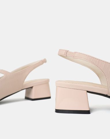  Giày Cao Gót Slingback Gót Vuông Có Khoá 