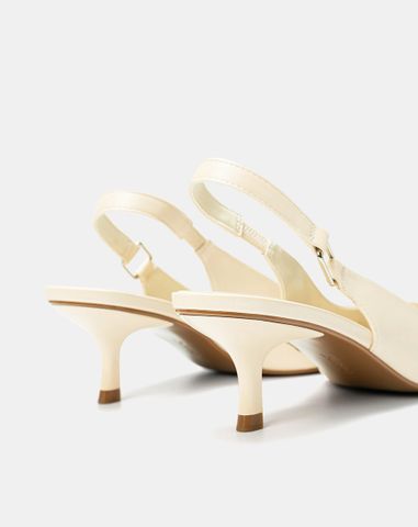  Giày Cao Gót Slingback Phối Khóa Trang Trí 