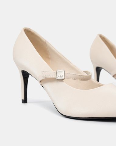  Giày Cao Gót Pump Gót Thanh Phối Quai Trang Trí 