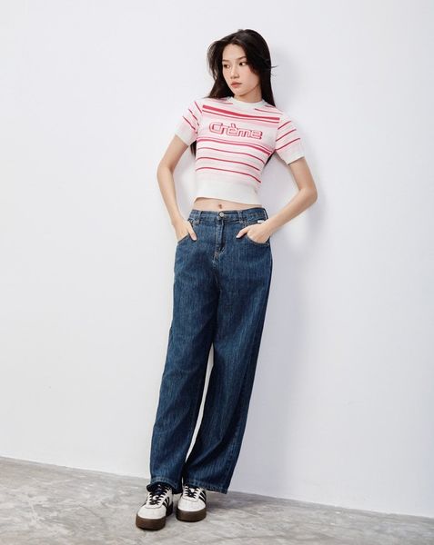  Áo dệt creme tay ngắn 