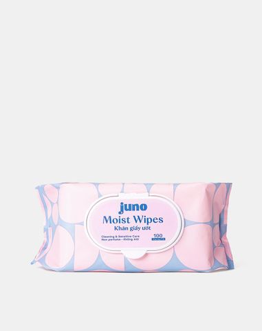  Khăn ướt Juno 100 tờ vải trơn - không mùi 