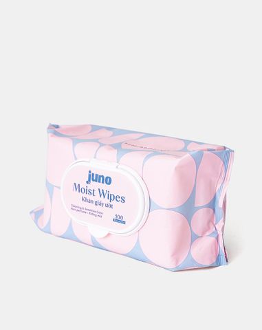  Khăn ướt Juno 100 tờ vải trơn - không mùi 