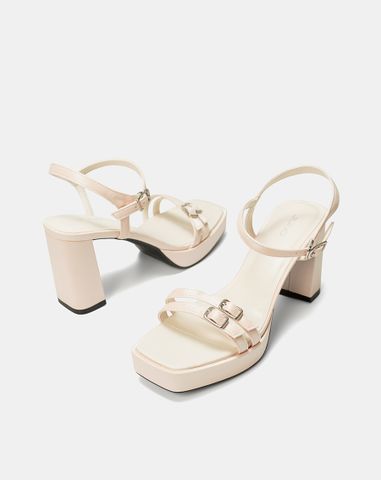  Giày Sandal Đế Đúp Phối Hai Quai Buckle 