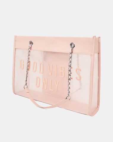  Túi Xách Lớn Tote Bag Phối Lưới Xuyên Thấu 