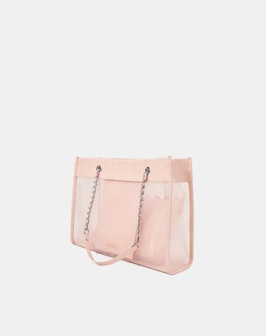  Túi Xách Lớn Tote Bag Phối Lưới Xuyên Thấu 