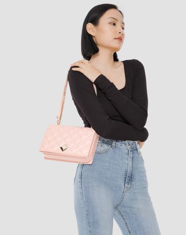  Túi xách nhỏ dập hiệu ứng princess diamond 