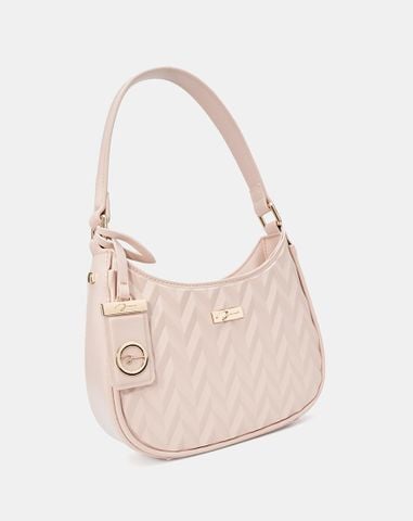  Túi Xách Nhỏ Hobo Dập Hoạ Tiết Phối Charm 