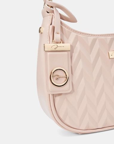  Túi Xách Nhỏ Hobo Dập Hoạ Tiết Phối Charm 