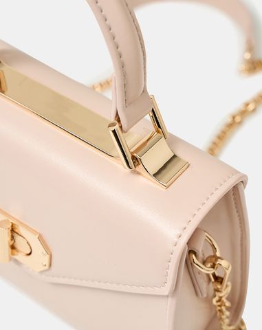  Túi Xách Nhỏ Top Handle Phối Khoá Trang Trí 