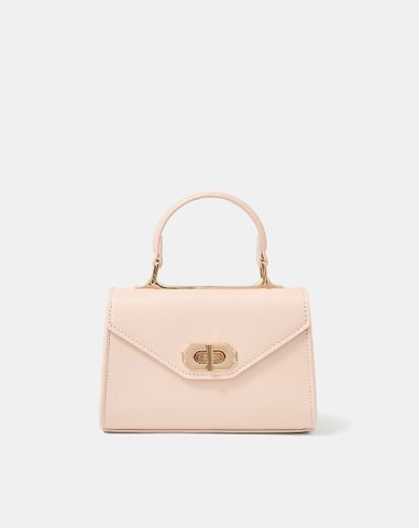  Túi Xách Nhỏ Top Handle Phối Khoá Trang Trí 