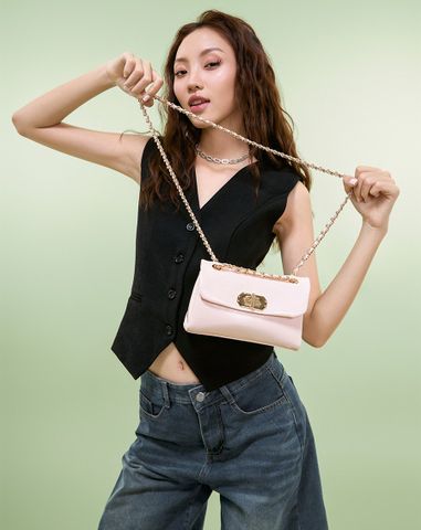  Túi Xách Nhỏ Phối Khoá Xoay 