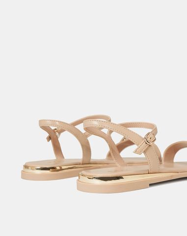  Giày Sandal Bệt Trang Trí Khoá 