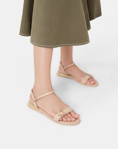  Giày Sandal Bệt Trang Trí Khoá 