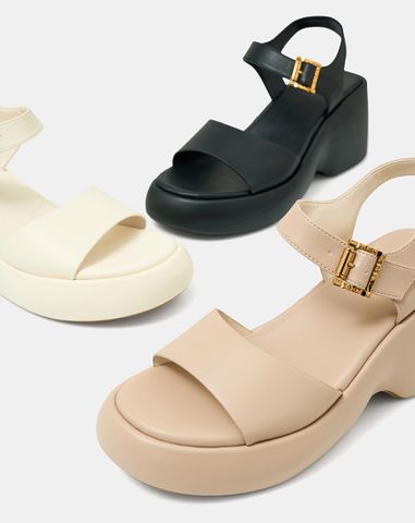  Giày Sandal Đế Xuồng Quai Ngang Quai Cổ Chân 