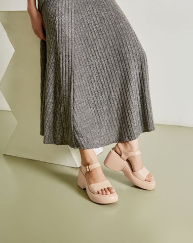  Giày Sandal Đế Xuồng Quai Ngang Quai Cổ Chân 