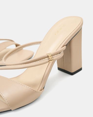  Giày Sandal Gót Vuông Phối Quai Kiểu 
