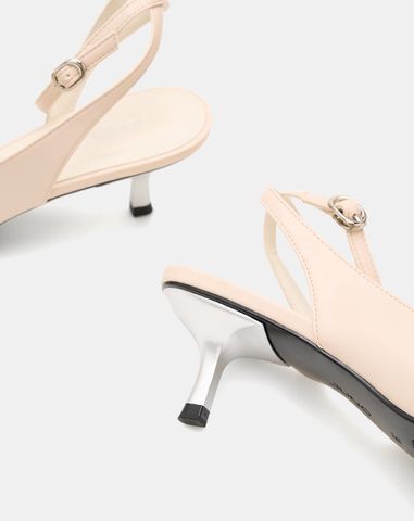  Giày Cao Gót Pump Hở Gót Quai Cổ Chân 