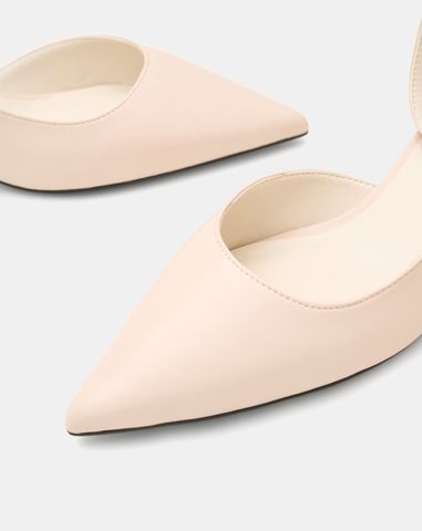  Giày Cao Gót Pump Hở Gót Quai Cổ Chân 