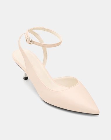  Giày Cao Gót Pump Hở Gót Quai Cổ Chân 