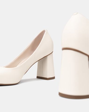  Giày Cao Gót Pump Gót Trụ Mũi Nhọn 