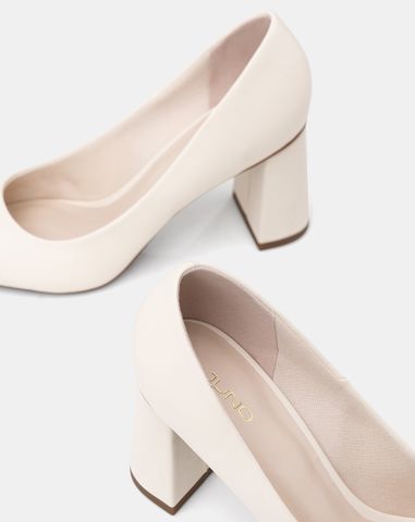  Giày Cao Gót Pump Gót Trụ Mũi Nhọn 