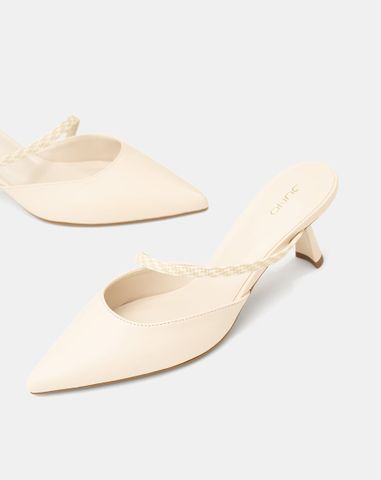  Giày Cao Gót Mules Quai Chéo 