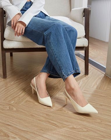  Giày Cao Gót Cao Gót Slingback Mũi Nhọn Gót Thanh 