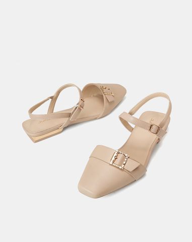  Giày Búp Bê Mũi Vuông Trang Trí Khoá 