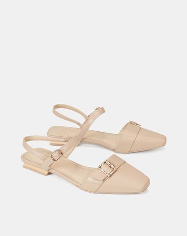  Giày Búp Bê Mũi Vuông Trang Trí Khoá 