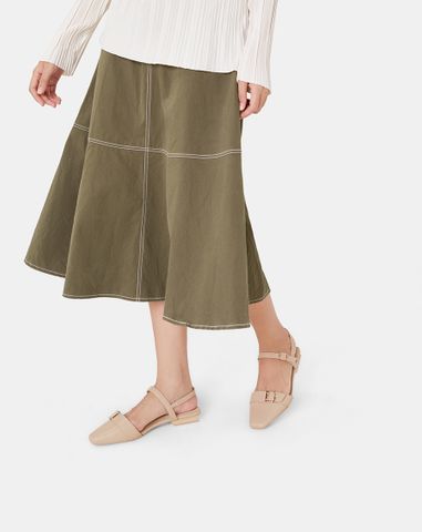  Giày Búp Bê Mũi Vuông Trang Trí Khoá 