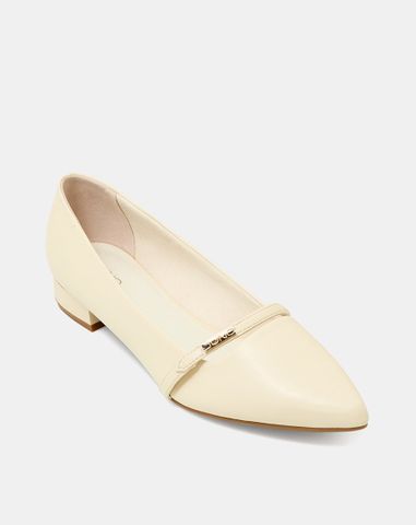  Giày Búp Bê Phối Quai Ngang Khóa Logo 