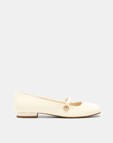  Giày Búp Bê Mary Jane Mũi Thô 