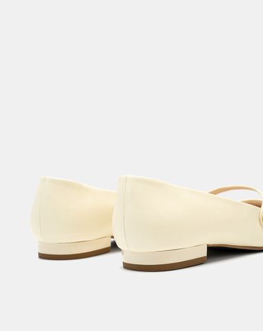  Giày Búp Bê Mary Jane Mũi Thô 