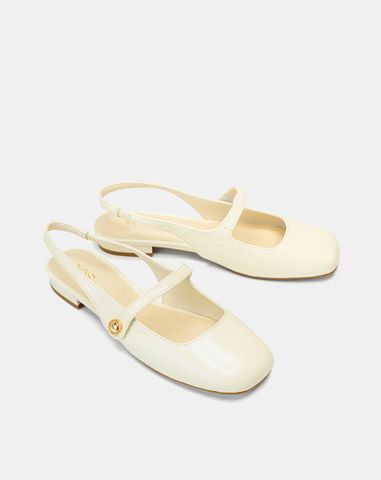 Giày Búp Bê Slingback Mũi Tròn 