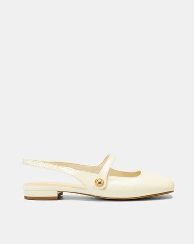  Giày Búp Bê Slingback Mũi Tròn 