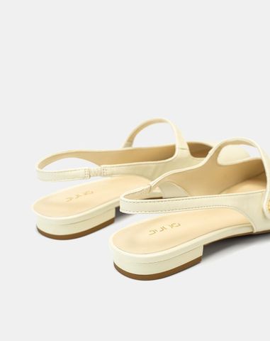  Giày Búp Bê Slingback Mũi Tròn 