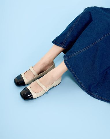  Giày Búp Bê Búp Bê Phối Toe Cap 