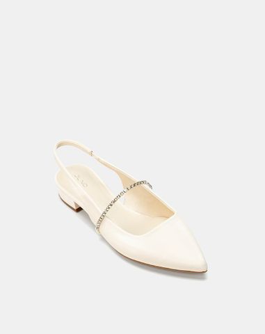  Giày Búp Bê Slingback Phối Dây Khóa Trang Trí 