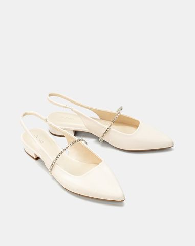  Giày Búp Bê Slingback Phối Dây Khóa Trang Trí 