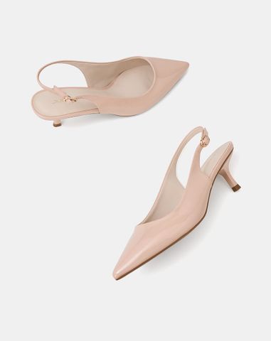  Giày Cao Gót Slingback Mũi Nhọn 