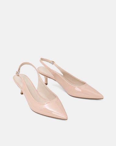  Giày Cao Gót Slingback Mũi Nhọn 