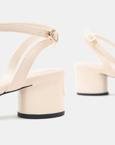  Giày Cao Gót Slingback Phối Toe Cap 