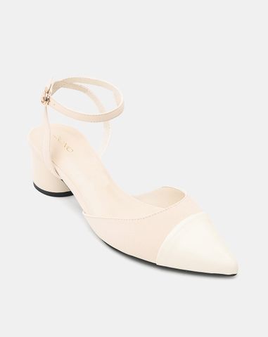  Giày Cao Gót Slingback Phối Toe Cap 