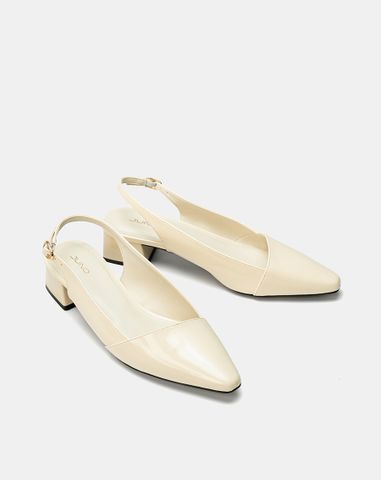  Giày Cao Gót Slingback Đắp Mũi Chéo 