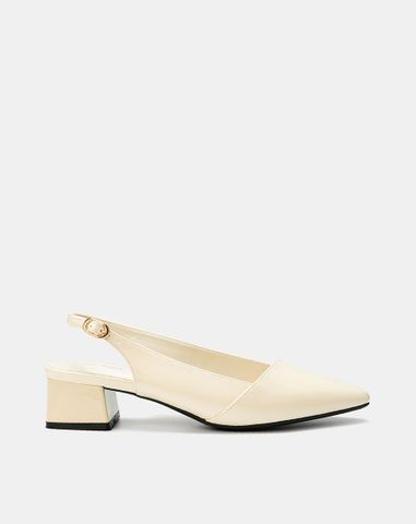  Giày Cao Gót Slingback Đắp Mũi Chéo 