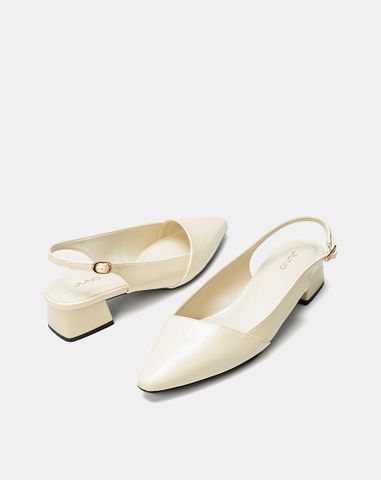  Giày Cao Gót Slingback Đắp Mũi Chéo 