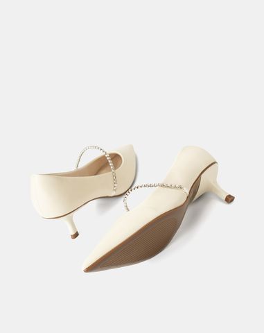  Giày Cao Gót Phối Dây Khóa Trang Trí 